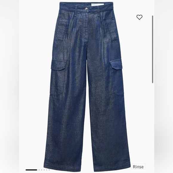 RAG AND BONE CHAMBRAY CASSIDY WIDE LEG TROUSER HIGH WAIST CARGO JEANS SIZE 32 - Picture 1 of 14